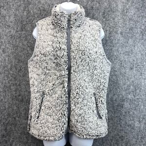 Zesica Faux Fur Vest Women Size Small Full Zip